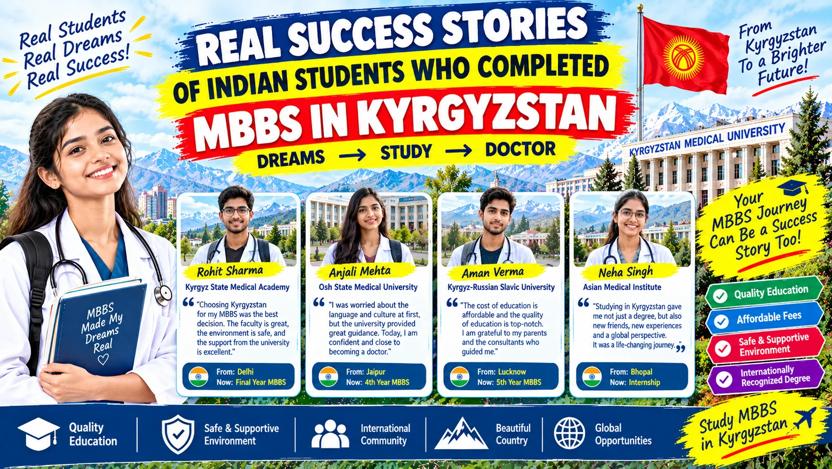 Real Success Stories of Indian Students Who Completed MBBS in Kyrgyzstan